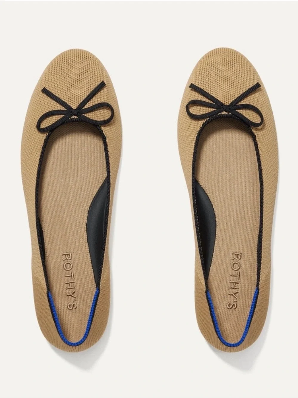Rothy's The Ballet Flat in Black & Tan
